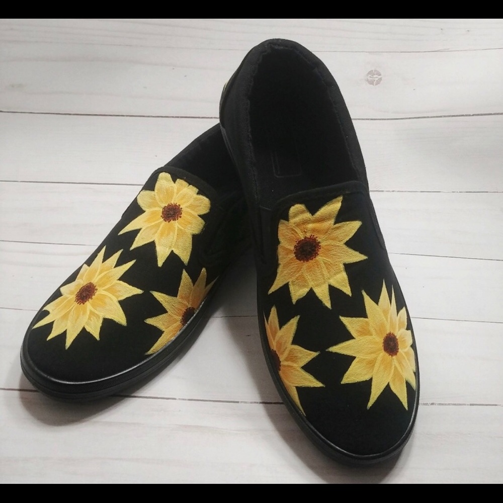 Black sunflower vans